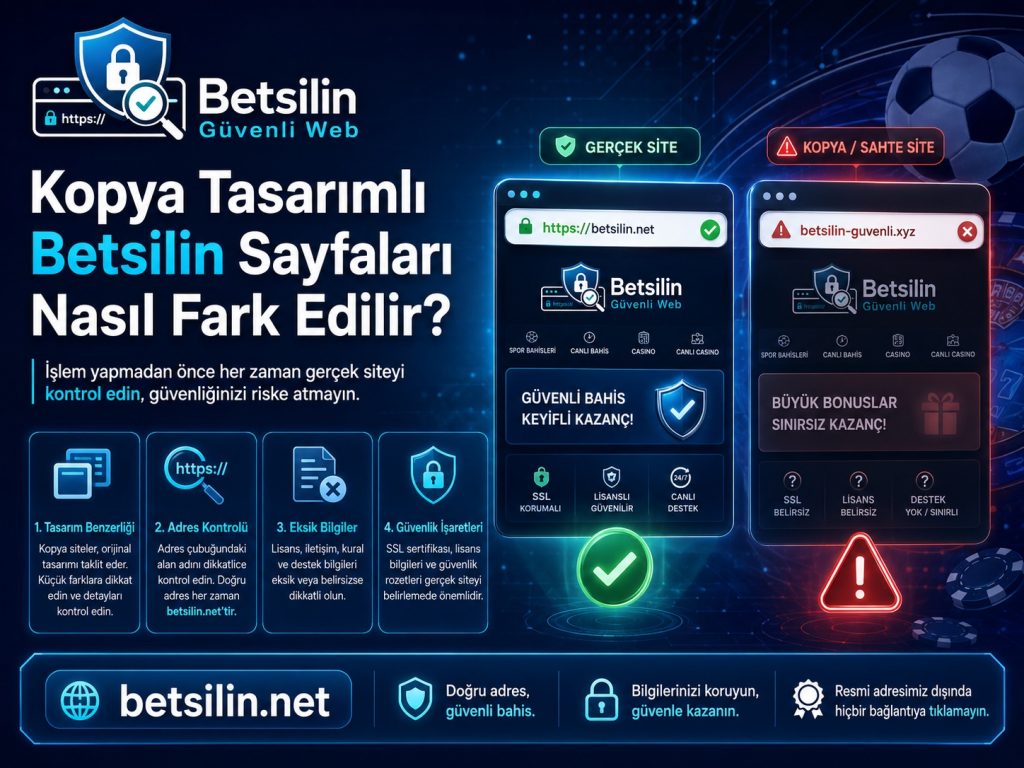Betsilin giriş aramasında alan adı ve final URL kontrolünü anlatan güvenlik görseli