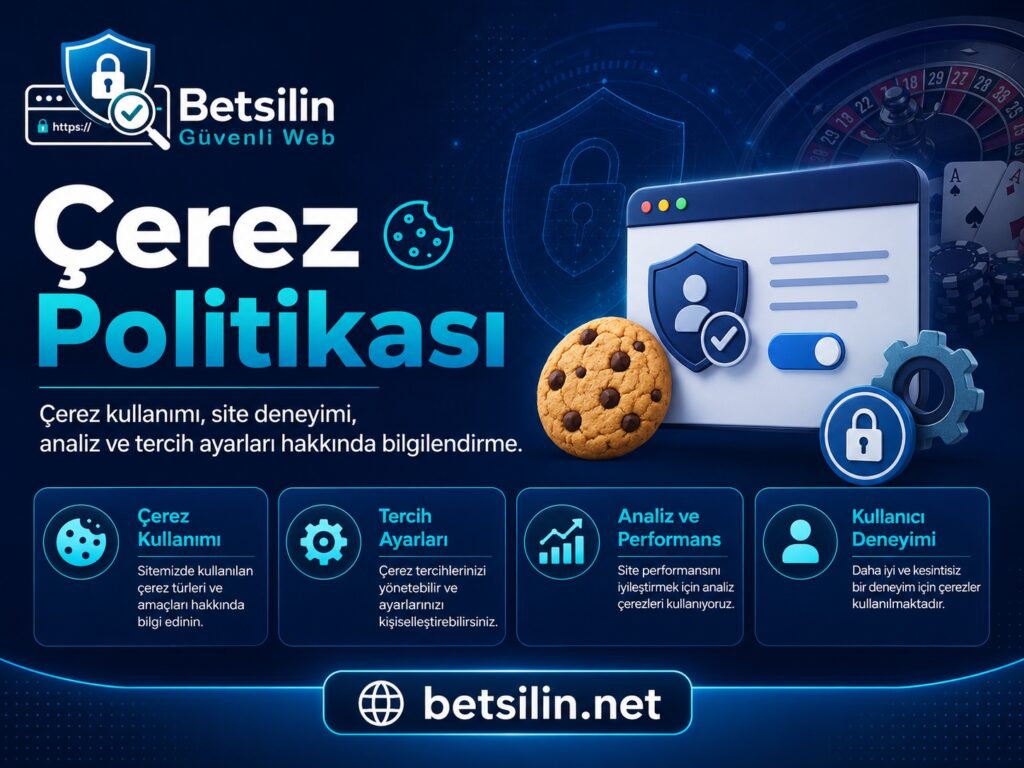 Betsilin Güvenlik çerez politikası ve çerez tercihleri bilgilendirme görseli