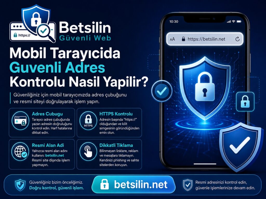 Mobil tarayıcıda alan adı ve final URL kontrolü yapmayı anlatan güvenlik görseli